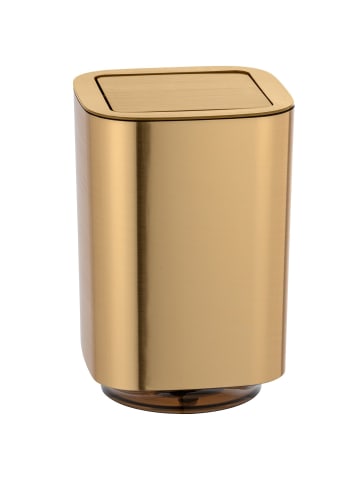 Wenko Kosmetikeimer AURON mit Schwingdeckel in Gold, (B) 17,2 x (H) 25,5 x (L) 17,2 cm