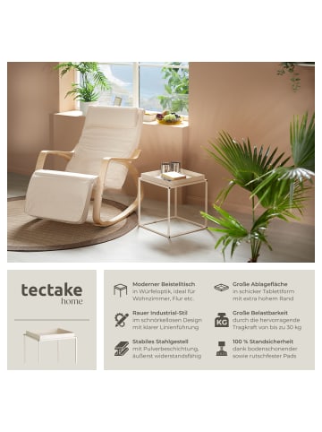 tectake Beistelltisch Cambridge 40 x 40 x 44 cm, creme