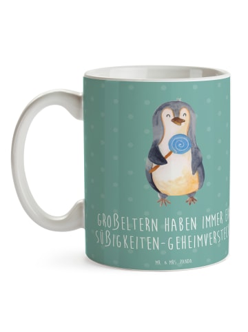 Mr. & Mrs. Panda Kaffeetasse Großeltern Süßigkeiten mit Spruch in Meeresbrise