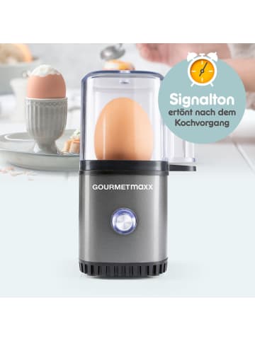 Gourmetmaxx GOURMETmaxx Design-Eierkocher für 1 Ei mit Messbecher und Eierstecher - kompakt