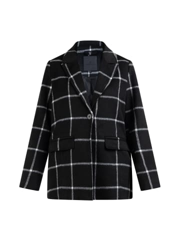 DreiMaster Klassik Damen Langer Blazer Aus Wollgemisch in Kariert Schwarz Weiss