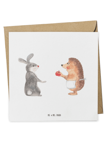 Mr. & Mrs. Panda Deluxe Karte Hase Igel ohne Spruch in Weiß
