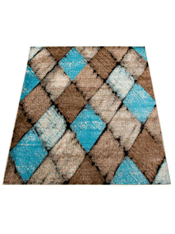 KADIMA DESIGN Teppich Kurzflor Rauten Wohnzimmer in Beige