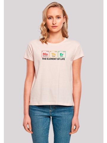 F4NT4STIC Ladies Box Tee Mothers Day Minimalist Periodic Table Geeky Mom in pink