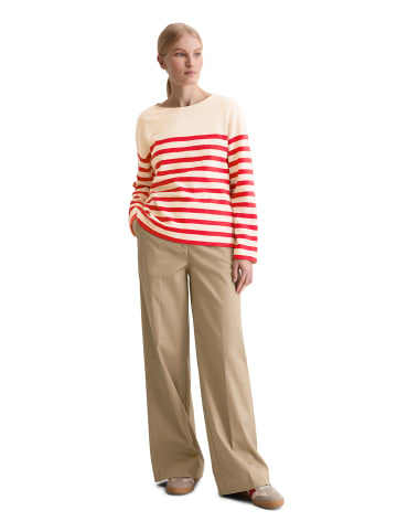 Marc O'Polo Gestreiftes Longsleeve relaxed in Medium Red