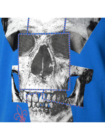 Roberto Geissini Skull-Cards T-Shirt Blau