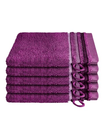Schiesser Waschhandschuh Skyline Color im 5er Set in Violett
