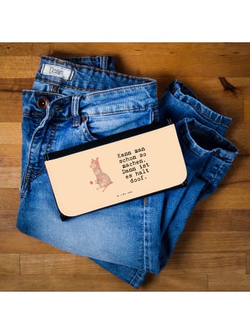 Mr. & Mrs. Panda Portemonnaie für Damen Alpaka Blume mit Spruch in Kaktus Grün