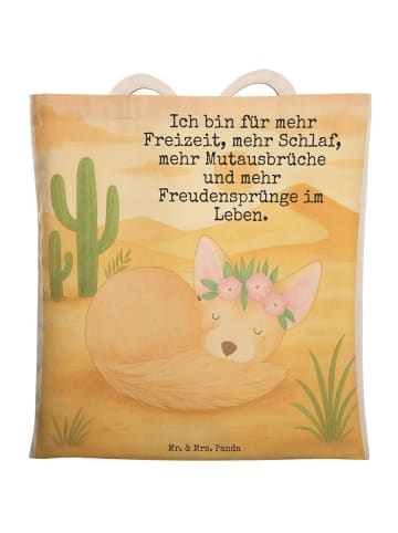 Mr. & Mrs. Panda shopping bag Wüstenfuchs Blumen Design mit Spruch in Weiß