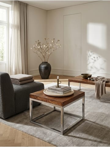 KADIMA DESIGN Beistelltisch Sheesham | Massivholz, Metallgestell, Dunkelbraun