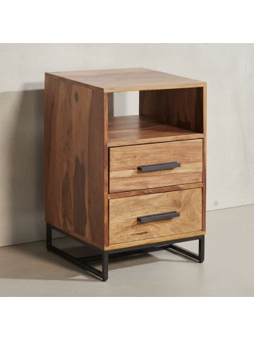 KADIMA DESIGN Nachttisch Massivholz / Metall 40x35x66 cm Nachtschrank