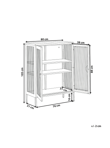 Beliani Büroschränke GLEORA in Grün - (W) 80 x (H) 105 x (L) 35 cm