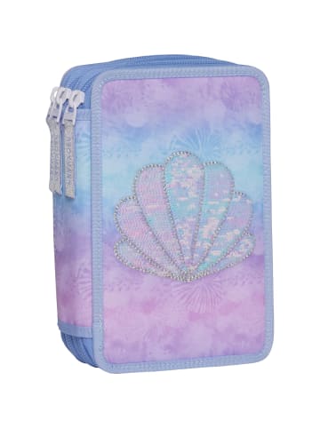 BECKMANN 3-fächrige Federmappe mit Inhalt Seashell in blau