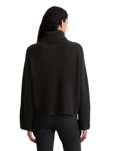 Marc O'Polo Gerippter Rollkragen-Pullover loose in Schwarz