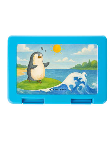 Mr. & Mrs. Panda Brotzeitdose Pinguin Surfer Design ohne Spruch in Weiß