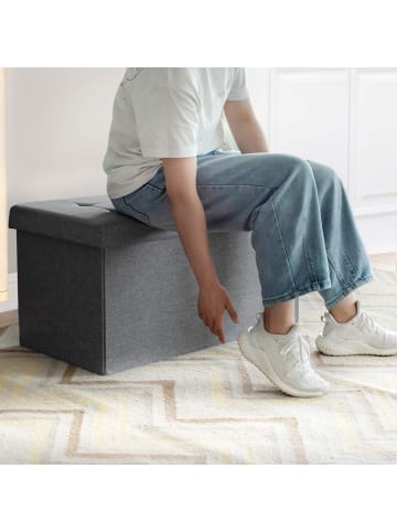 COSTWAY Sitzhocker mit Stauraum in Hellbraun