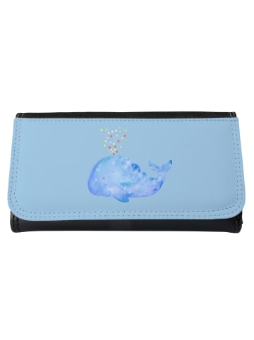 Mr. & Mrs. Panda Portemonnaie Damen Wal Konfetti ohne Spruch in Blau Pastell