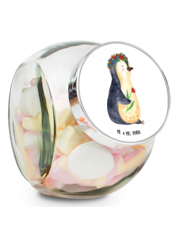 Mr. & Mrs. Panda keksglas Pinguin Blumen ohne Spruch in Weiß