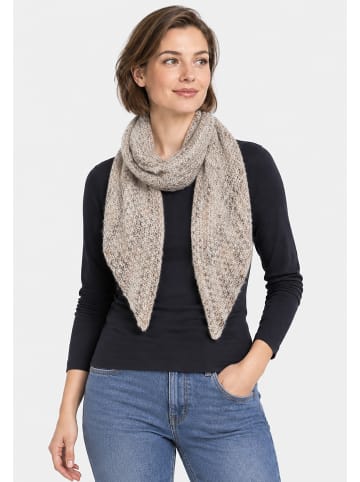 Faera Meliertes Dreieckstuch Strukturstricklook in Beige