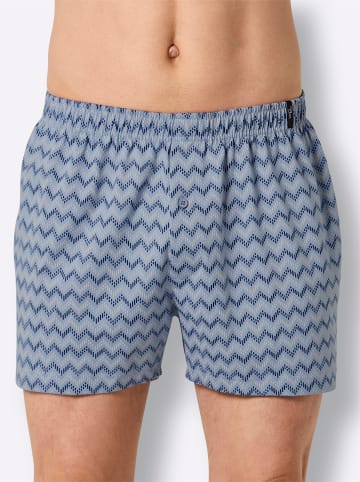 WITT WEIDEN Boxershorts in bleu-bedruckt + grau-bedruckt