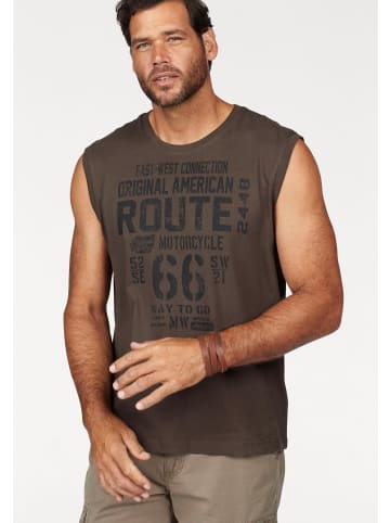 Man's World Muscleshirt in grau-mel/oliv