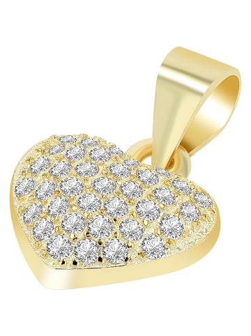 Adeliás Damen Anhänger – Herz Herzanhänger aus 925 Silber in gold
