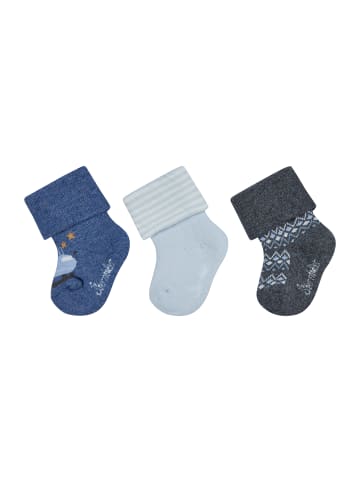 Sterntaler Baby Socken 3er-Pack Schneemobil in jeans melange