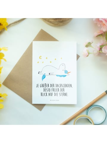 Mr. & Mrs. Panda valentinstagskarte Einhorn Sternenhimmel mit Sp... in Weiß