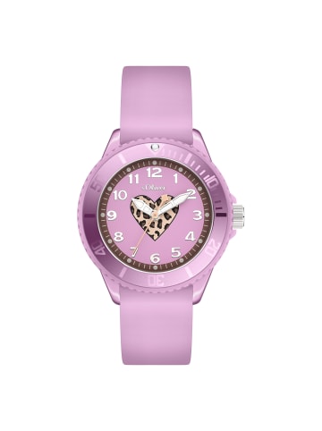 s.Oliver Armbanduhr mit süßem Leo Detail in lila