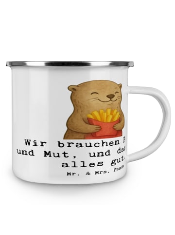 Mr. & Mrs. Panda Kaffeebecher Otter Pommes mit Spruch in Weiß