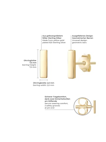 Glanzstücke München Ohrstecker Sterling Silber gelbgold in gelbgold