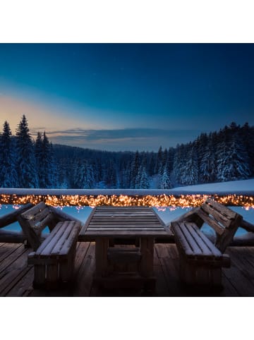 MARELIDA LED Büschellichterkette Cluster 2040 bernstein LED 8Modi/Timer L: 19m