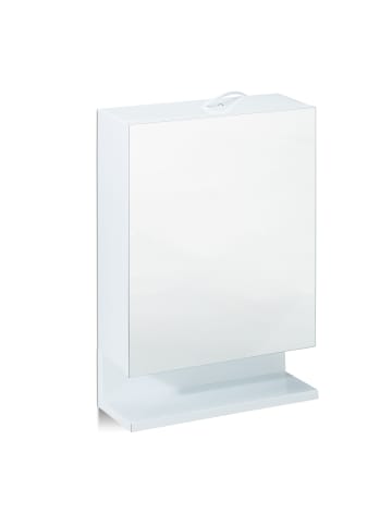 relaxdays Badspiegelschrank mit Steckdose in Weiß - (B)35 x (H)55 x (T)12 cm