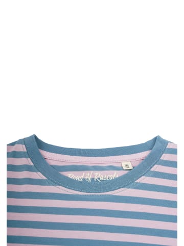 Band of Rascals T-Shirt " Striped " in aegean-blue-faded-pink