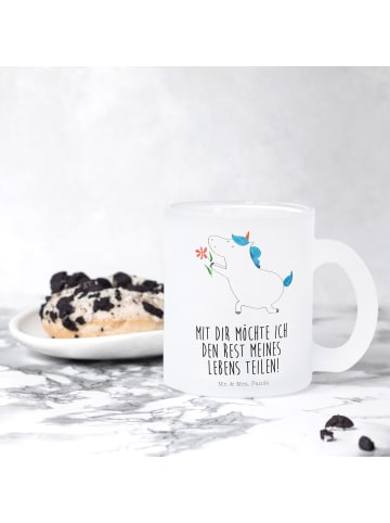 Mr. & Mrs. Panda Tee Tasse Einhorn Blume mit Spruch in Transparent