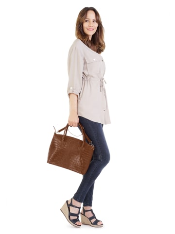 Cluty Handtasche echt Leder in cognac