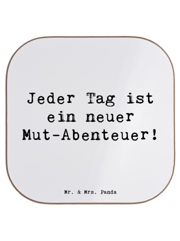 Mr. & Mrs. Panda Untersetzer Glas Spruch Angst überwinden Abente... in Weiß