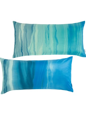 Estella Mako-Interlock-Jersey Kissenbezug Nika in türkis