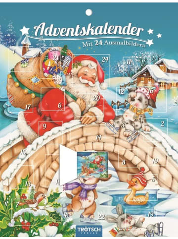Trötsch TRÖTSCH - Adventskalender mit 24 Ausmalbildern | Weihnachtskalender mit 24...