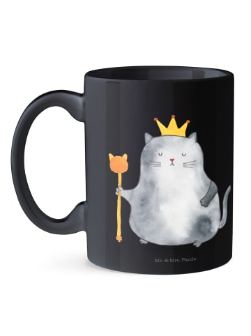 Mr. & Mrs. Panda Kaffeebecher Katze König ohne Spruch in Schwarz