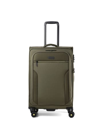 D&N Travel Line 9704 4 Rollen Trolley M 68 cm mit Dehnfalte olive