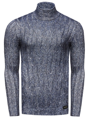 Rusty Neal Clubwear Stehkragen Strick Pullover in Marine