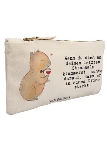 Mr. & Mrs. Panda Kulturbeutel Capybara Wein mit Spruch in Weiß