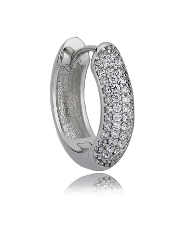 BALIA Ohrringe Silber 925 Sterling Silber 4-reihig Zirkonia Creolen