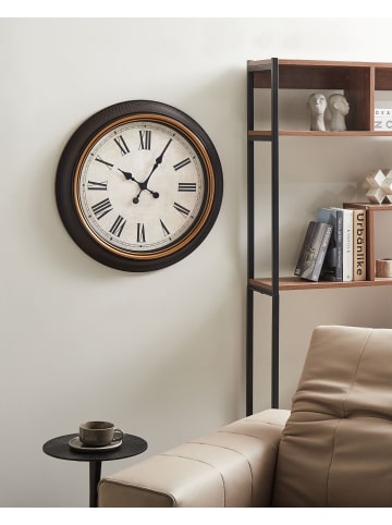 Beliani Wanduhr VILLENA in Schwarz/Gold - (W) 63 x (H) 63 x (L) 6 cm