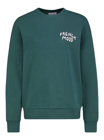 Sublevel Sweatshirt mit modernen Prints in Grün