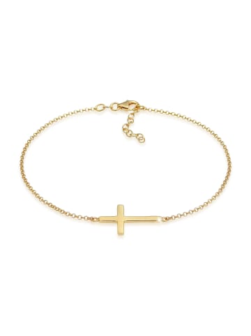 Elli Fußschmuck 925 Sterling Silber Kreuz in Gold