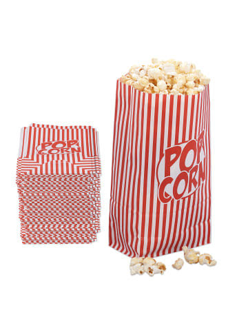 relaxdays 288x Popcorntüten in Rot-Weiß