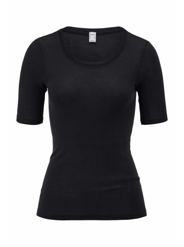 Hessnatur Hessnatur T-Shirt PURE FUNCTION aus Bio-Merinowolle mit Seide in schwarz