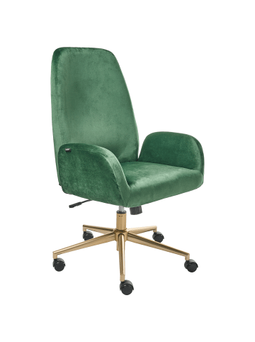 Beliani Bürostuhl CLARE in Grün/Schwarz/Gold - (W) 62 x (H) 100 x (L) 64 cm